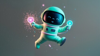 Cyber Data robot in space