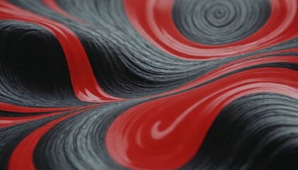 Abstract wavy background of black and red stripes.