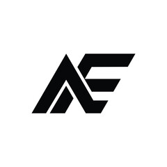 Letter Ae or Af modern shapes alphabet typography logo idea