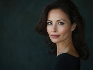 Fototapeta premium Elegant Portrait of a Woman with Dark Hair