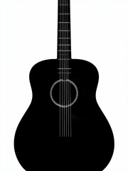 Obraz premium Minimalist image of a guitar with strings 