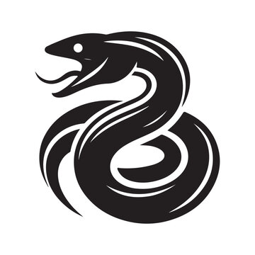 black snake coiled, open mouth clip art preview