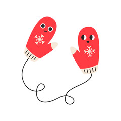 Cute christmas mittens character