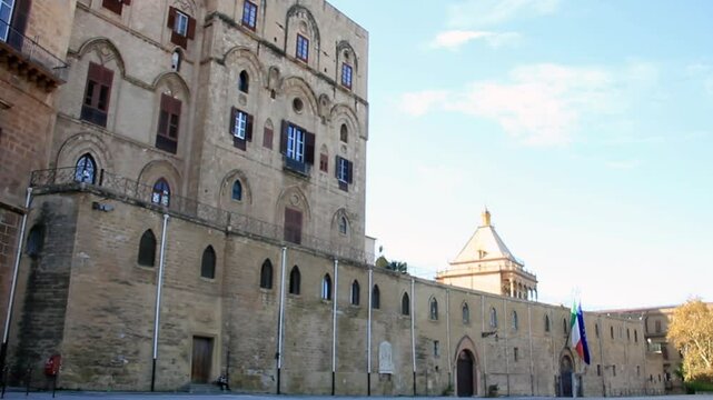 Historic Palazzo dei Normanni, Also Known as Royal Palace of Palermo, Sicily, Italy