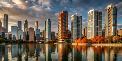 Fototapeta premium country skyline at sunset