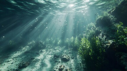 Obraz premium Captivating Underwater Seascape with Cinematic Realism and Vibrant Details