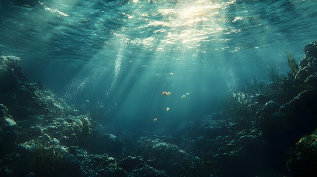 Captivating Underwater Seascape with Vibrant Marine Life in Cinematic