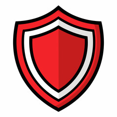 Vector Art Shield Icon on White Background
