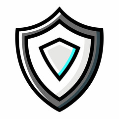 Vector Art Shield Icon on White Background