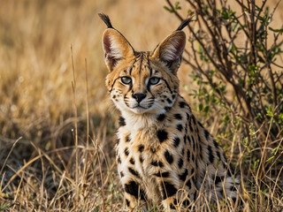 Fototapeta premium Serval in Savanna 33