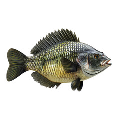 Fototapeta premium A blackchin tilapia of a freshwater fish showcasing detailed scales and vibrant colors, ideal for aquatic themes.