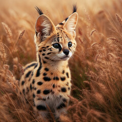 Obraz premium Serval in Savanna 57