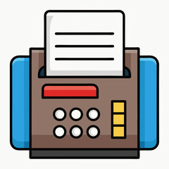 Vector Art White Background Fax Icon Illustration