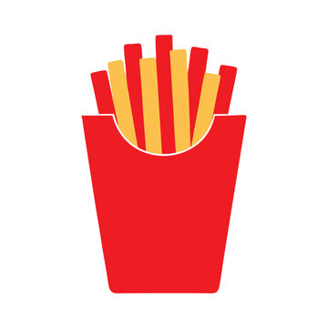 recommend clip art: a French Fries potato fast food in Red Carton Package Box  vector silhouette clipart,  