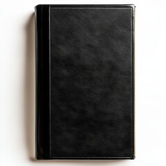 Elegant black cover book isolated on a white background showcasing a simple yet refined design perfect for various uses