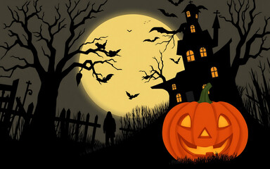 halloween background with pumpkin