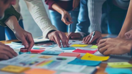 Obraz premium Diverse Team Engaged in a Creative Brainstorming Session