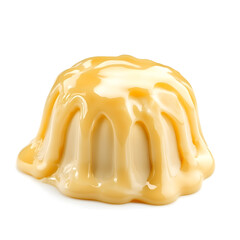 Delicious pudding vanilla dessert isolated on white background