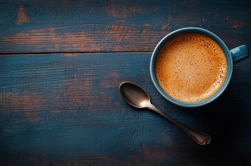 A steaming cup of coffee on a wooden table.