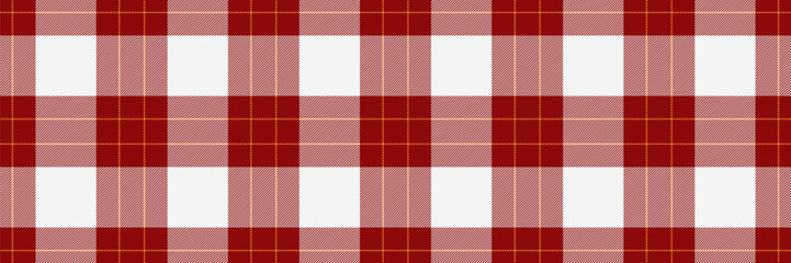 Short plaid tartan textile, product vector texture fabric. Duvet pattern check seamless background in red and white colors.