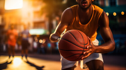 Basketball player preparing to shoot