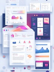 Minimalist UI Design with Flat Icons and Soft Gradients for Modern and Efficient Digital Platform
