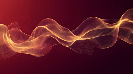 Fototapeta premium Yellow Radio Frequency Waves on Red Background, Abstract Image, Texture, Pattern, Wallpaper, Cover and Screen of Smartphone, PC, Laptop, 9:16 and 16:9 Format