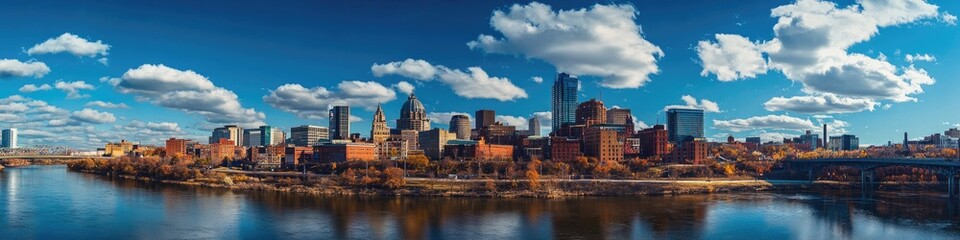 St. Paul MN Skyline. Urban City Landscape with Architecture Building Panorama