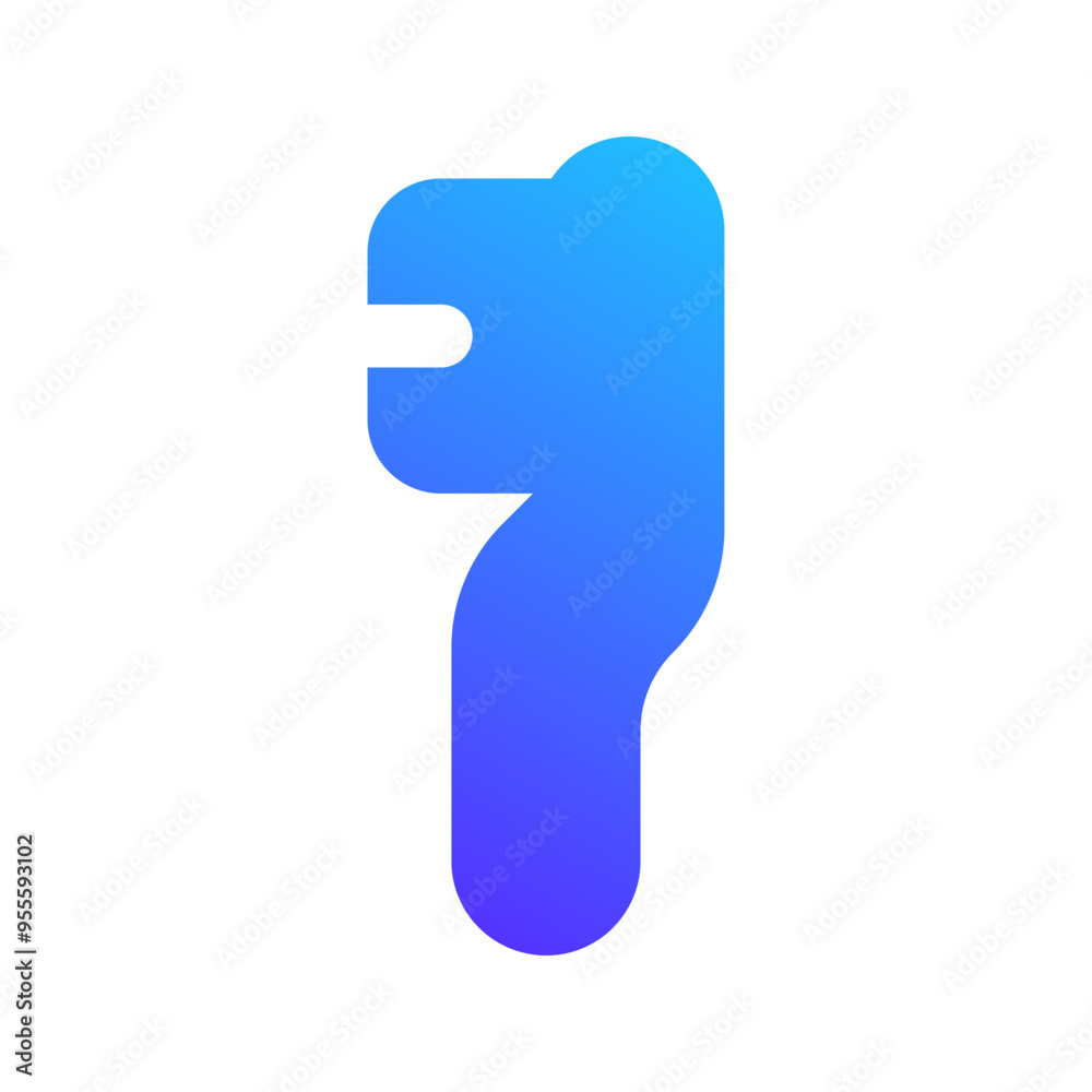 Canvas Prints tooth brush gradient fill icon