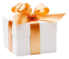 PNG White gift box ribbon white background celebration.