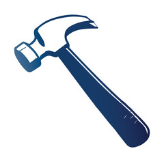 Hammer blue vector illustration design, modern hammer creative logo icon on white background.