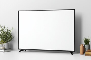 Fototapeta premium TV screen mockup on isolated background created with Generative AI