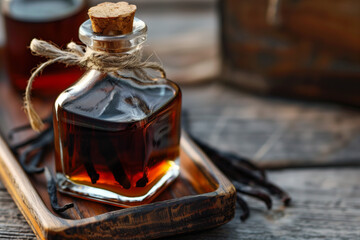 Vanilla Extract Bottle in a Culinary Setting