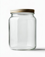 Einmachglas Leer. Isolated Glass Jar for Storing Supplies with Blank White Background