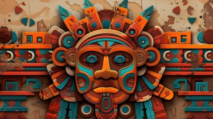 Obraz premium AZTEC CONCEPT ILLUSTRATION