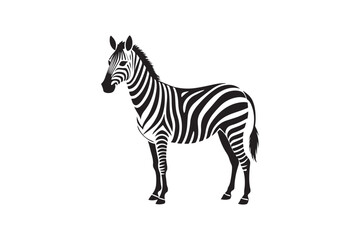 Fototapeta premium Zebra silhouette vector illustration, Zebra silhouette vector, zebra vector png