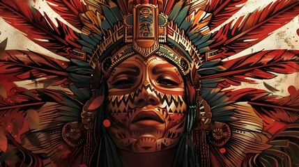 Naklejka premium AZTEC CONCEPT ILLUSTRATION