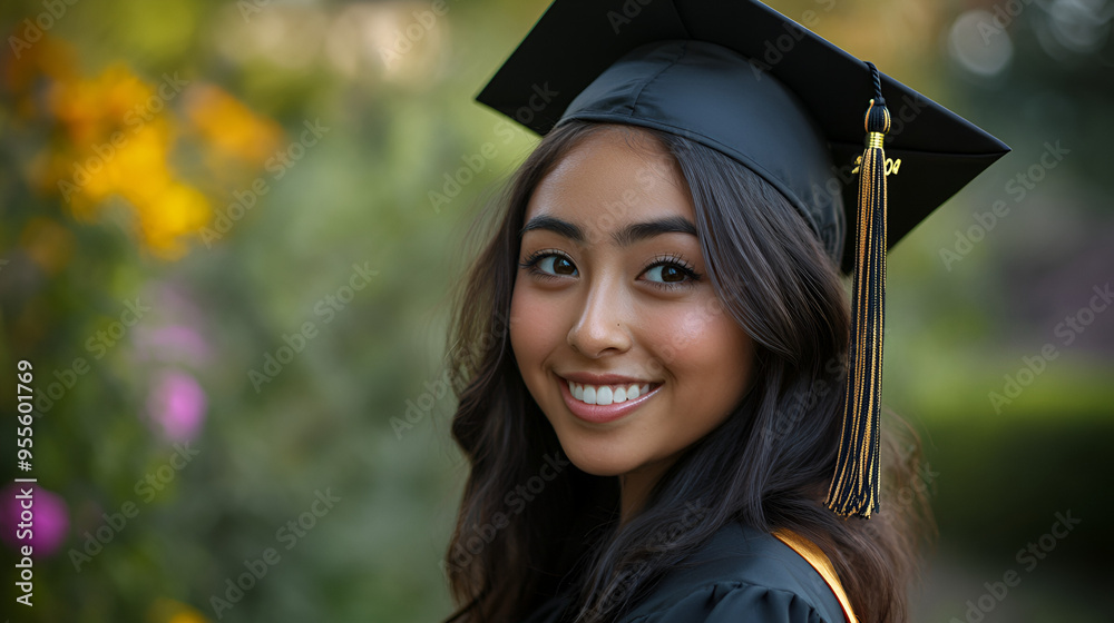 Wall mural student graduating