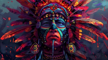 Obraz premium AZTEC CONCEPT ILLUSTRATION