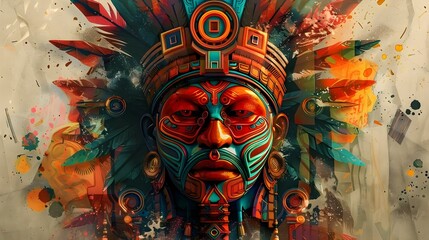 Fototapeta premium AZTEC CONCEPT ILLUSTRATION