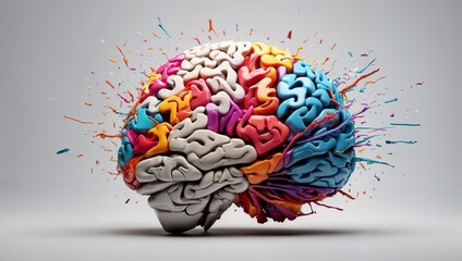 explosive colorful human brain
