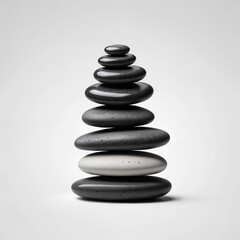 zen stones on white background