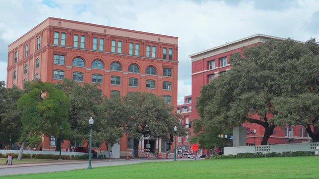 Low Angle of Dealey Plaza in Dallas Texas