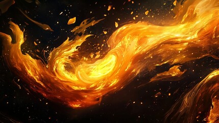 Dynamic Swirls of Fire and Light in Abstract Art