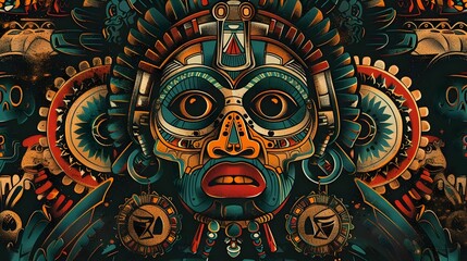 Fototapeta premium AZTEC CONCEPT ILLUSTRATION