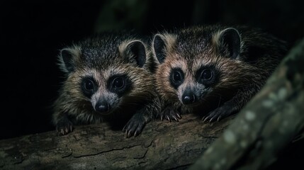 Night-time activities of nocturnal animals in the wild