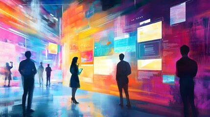 Conceptual Digital Painting of Website Creation Journey with User Empathy Mapping and Data Driven