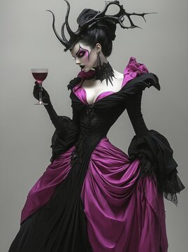 evil maleficent woman is ready to celebrate Halloween