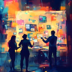 Digital Painting of Website Design and Usability Workflow