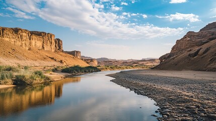 river in desert at daytime